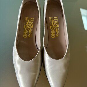 Salvatore Ferragamo Silver Pump  (needs new heel tap)- Size 6AAAA